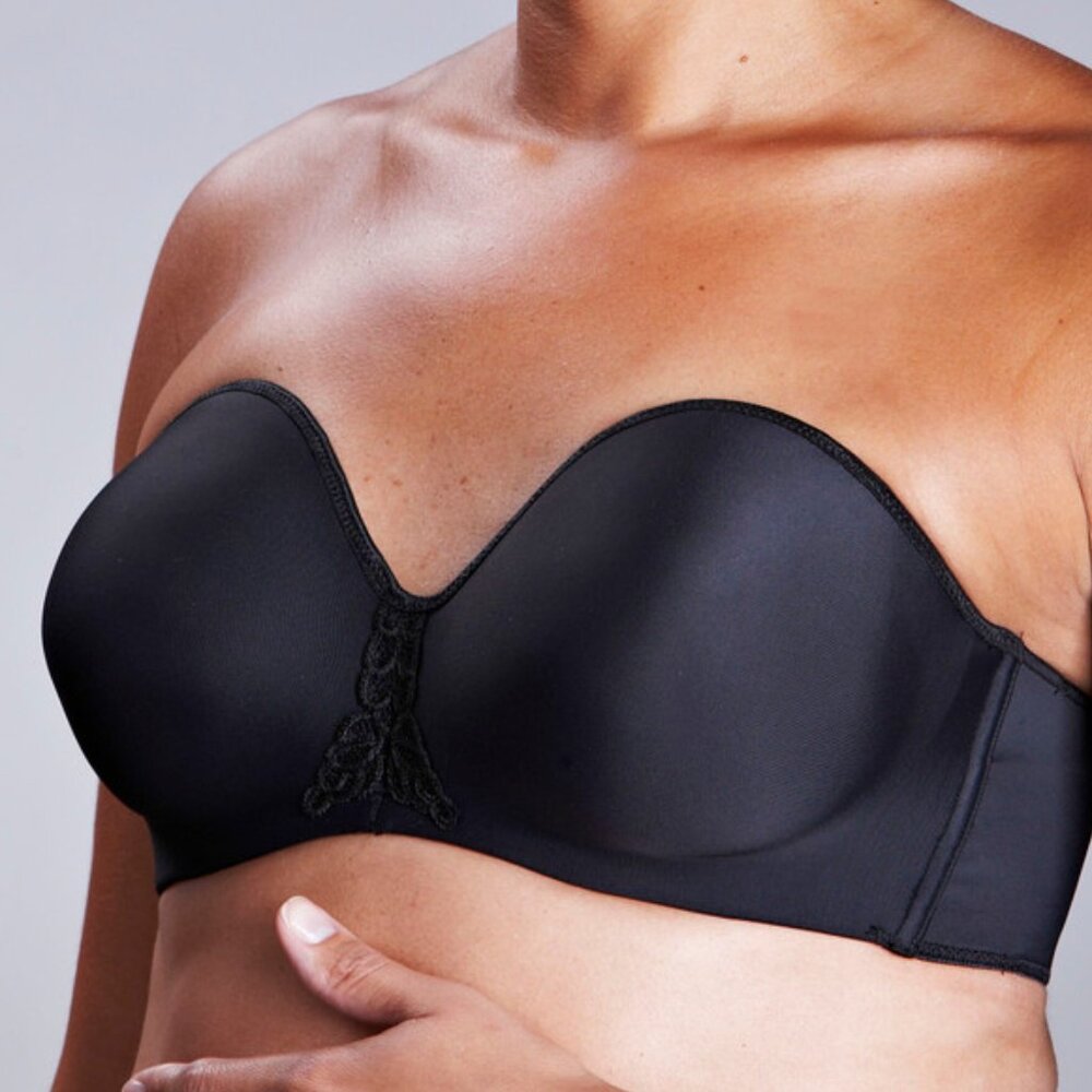 ABC 112 Seamless Strapless Mastectomy Push Up Bra Black 38B NWT